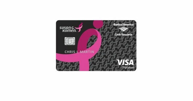 susan g komen cash rewards visa