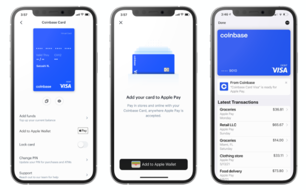 how to add coinbase card to apple pay
