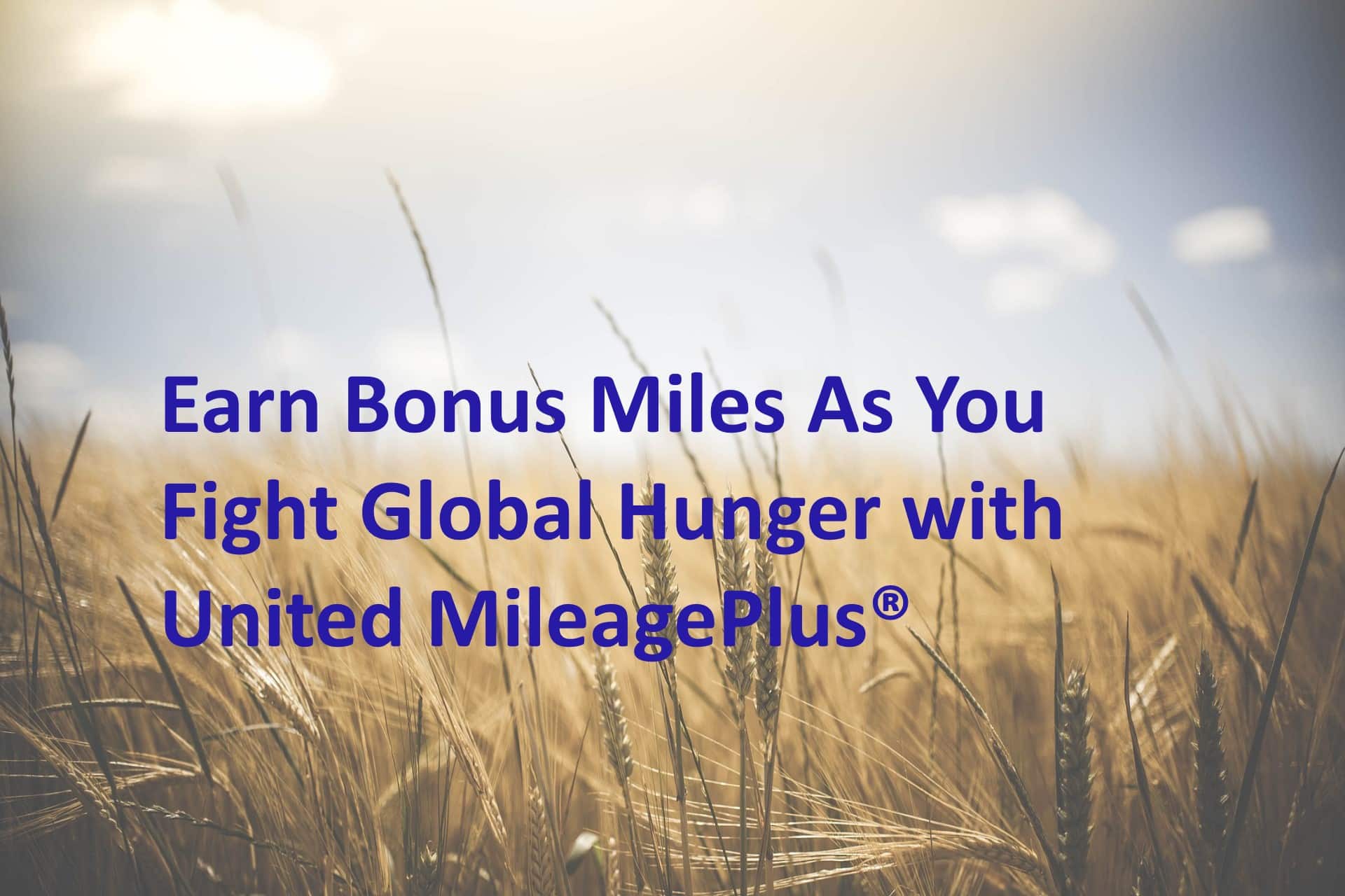 United Airlines Offering Bonus Miles for World Food Day